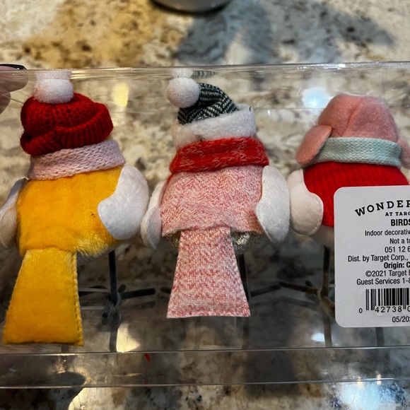 NEW Wondershop Mini FabricColorful Winter Clad Trio Bird Set, 2021 - Picture 5 of 7